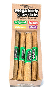 Frankly Mega Beefy Collagen 10 Inch Sticks Dog Treats Chews Usa Bacon Chicken