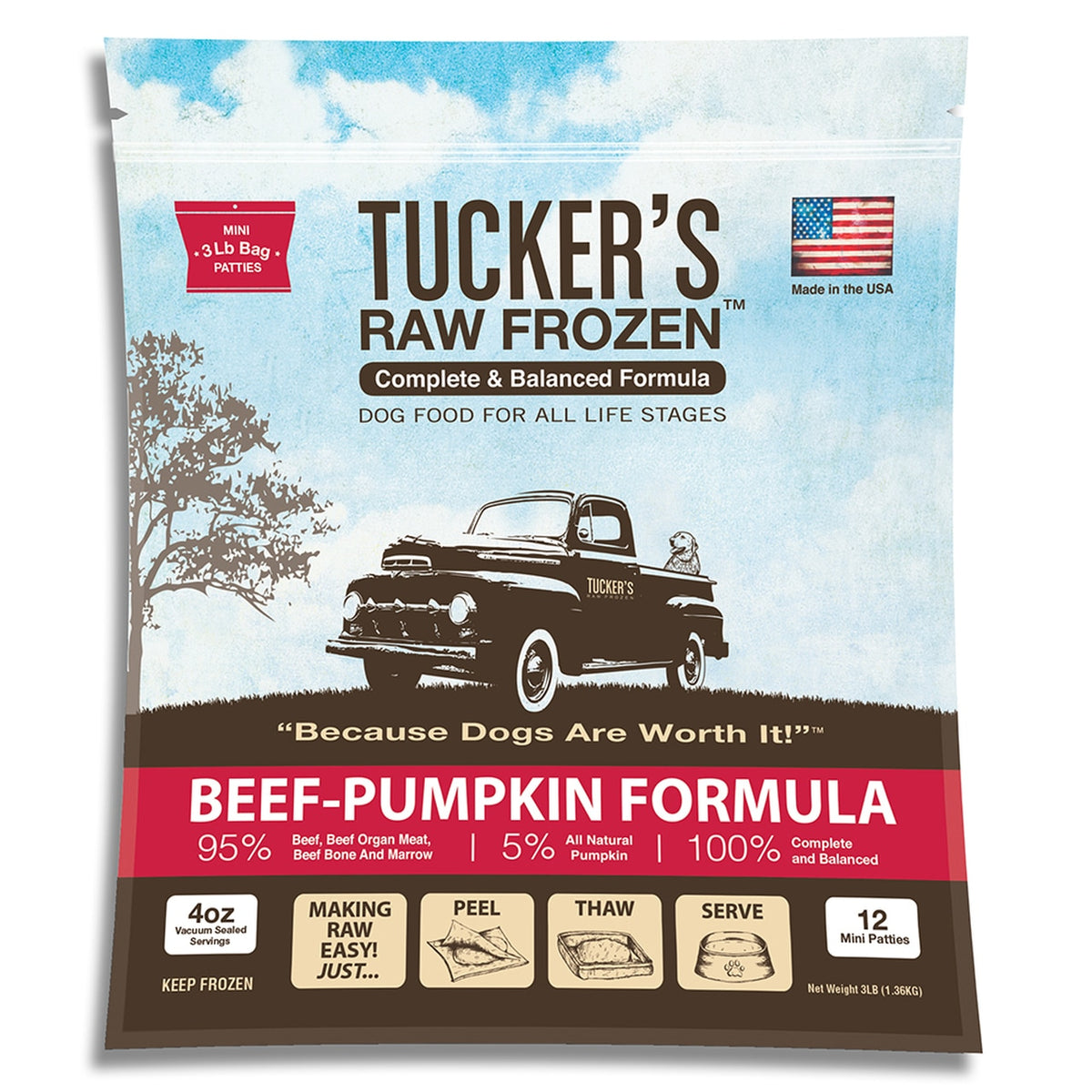 Tucker's Beef & Pumpkin Frozen Raw Dog Food
