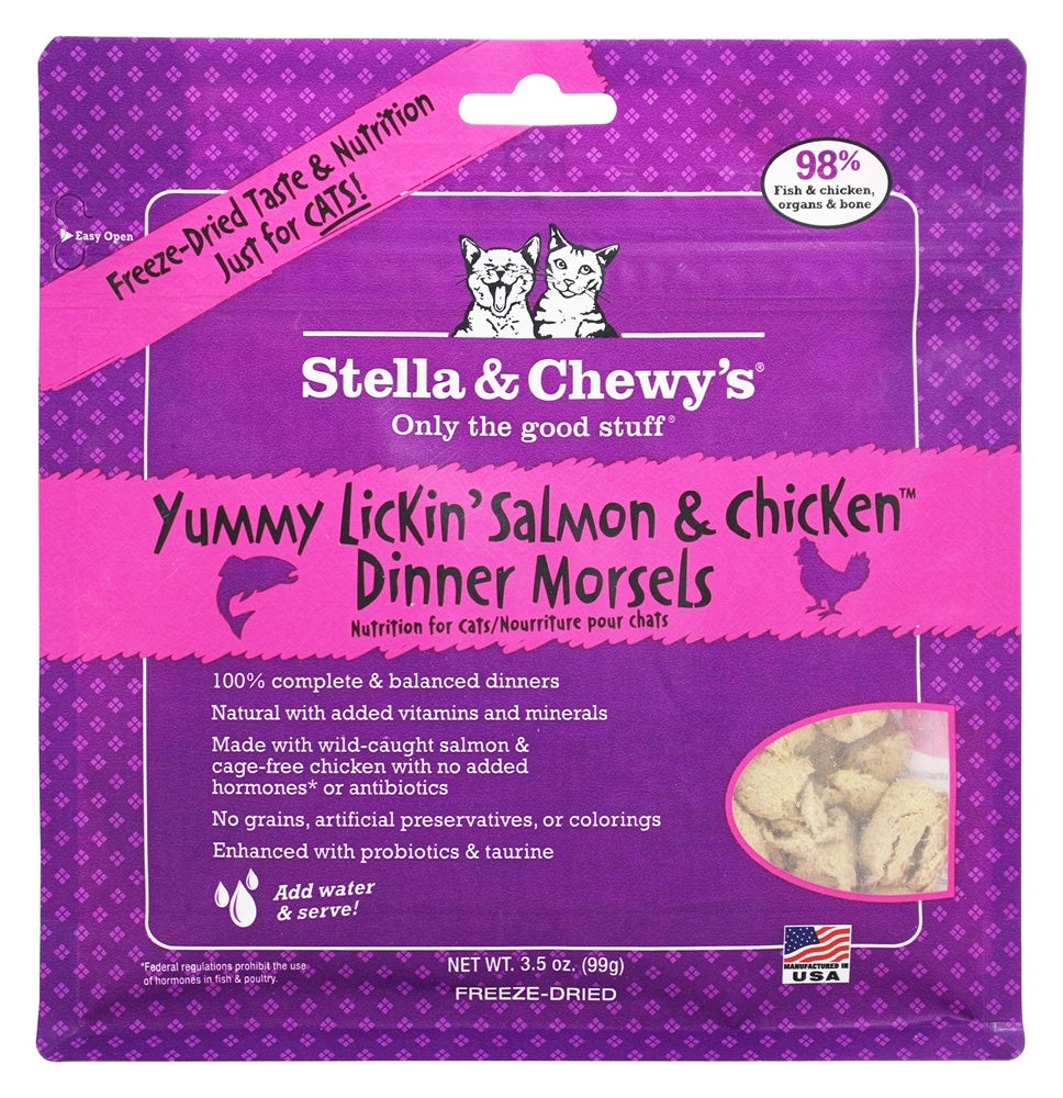 Stella & Chewy's Salmon & Chicken Dinner Morsels Freeze-Dried Cat Food, 3.5 oz.