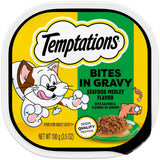 Mars Pet Care Temptations Seafood Medley Flavor Bites in Gravy Wet Cat Food 3.5 oz Tray Can