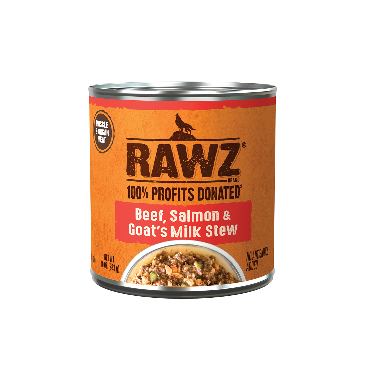 Rawz Beef, Salmon & Goat’S Milk Stew Dog Food 10 oz Can