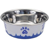 Maslow Design Paw Print Stainless Steel Cat Bowl, 13 oz.