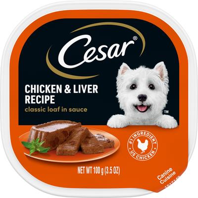 Cesar Chicken And Liver Wet Dog Food, 3.5 oz Tray Can