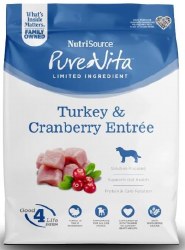 PureVita Turkey & Cranberry Recipe Grain-Free Dry Dog Food Holistic Limited Ingredient Diet - 25 lbs