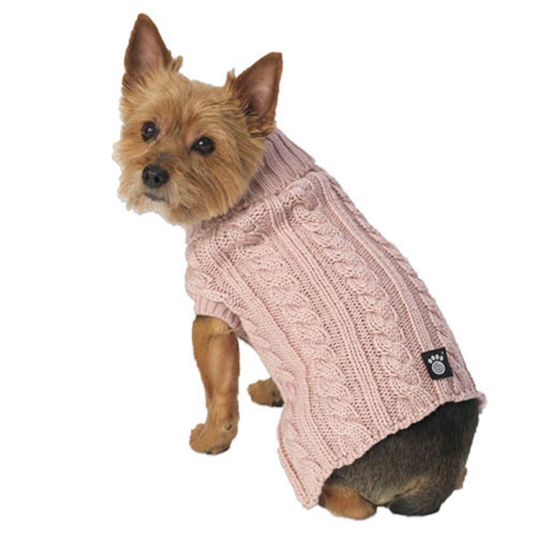 Animal World Marley'S Rose Cable Dog Sweater