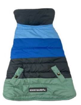 Eddie Bauer Flora Colorblock Dog Parka, Gray/Blue (X-Large)