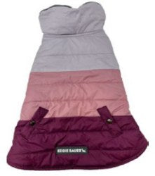 Eddie Bauer Puffer Dog Jacket, Purple/Pink/Wine (Large)