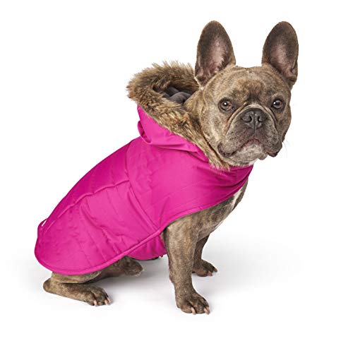 Eddie Bauer Chinook Hooded Dog Parka with Faux Fur Trim, Fuchsia/Purple (X-Large)