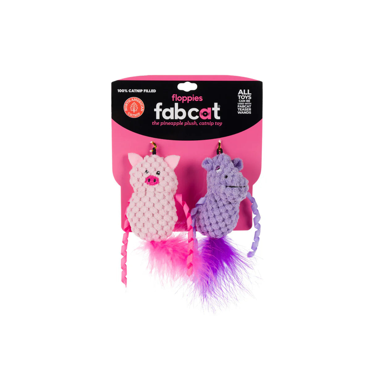 Fabcat Pig & Hippo Floppy Cat Toy