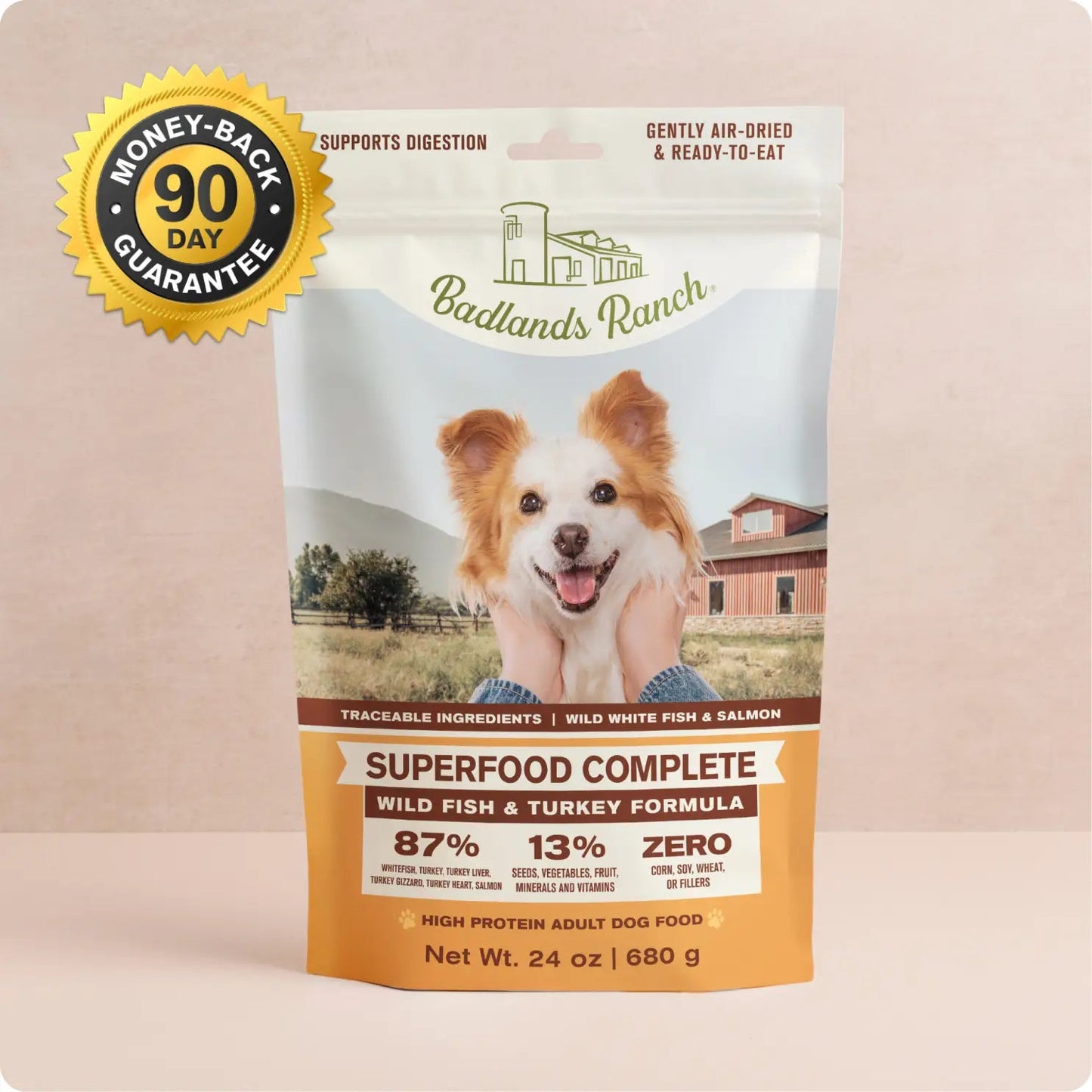 Badlands Ranch Superfood Complete, Air-Dried Adult Dog Food , Wild Fish 64 oz