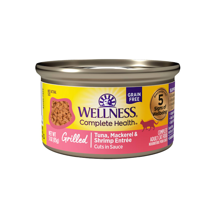 Wellness Complete Health Grilled Tuna, Mackerel & Shrimp Wet Cat Food, 3 oz.