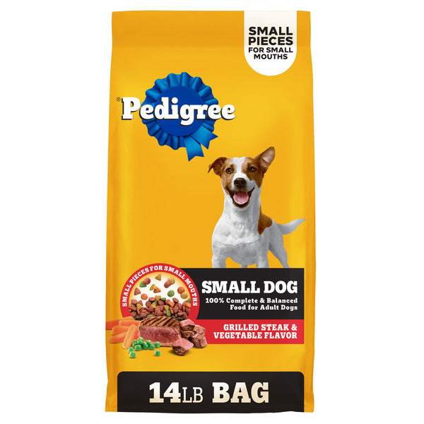 Pedigree Adult Small Dog Food, Grilled Steak, 14 Lb.