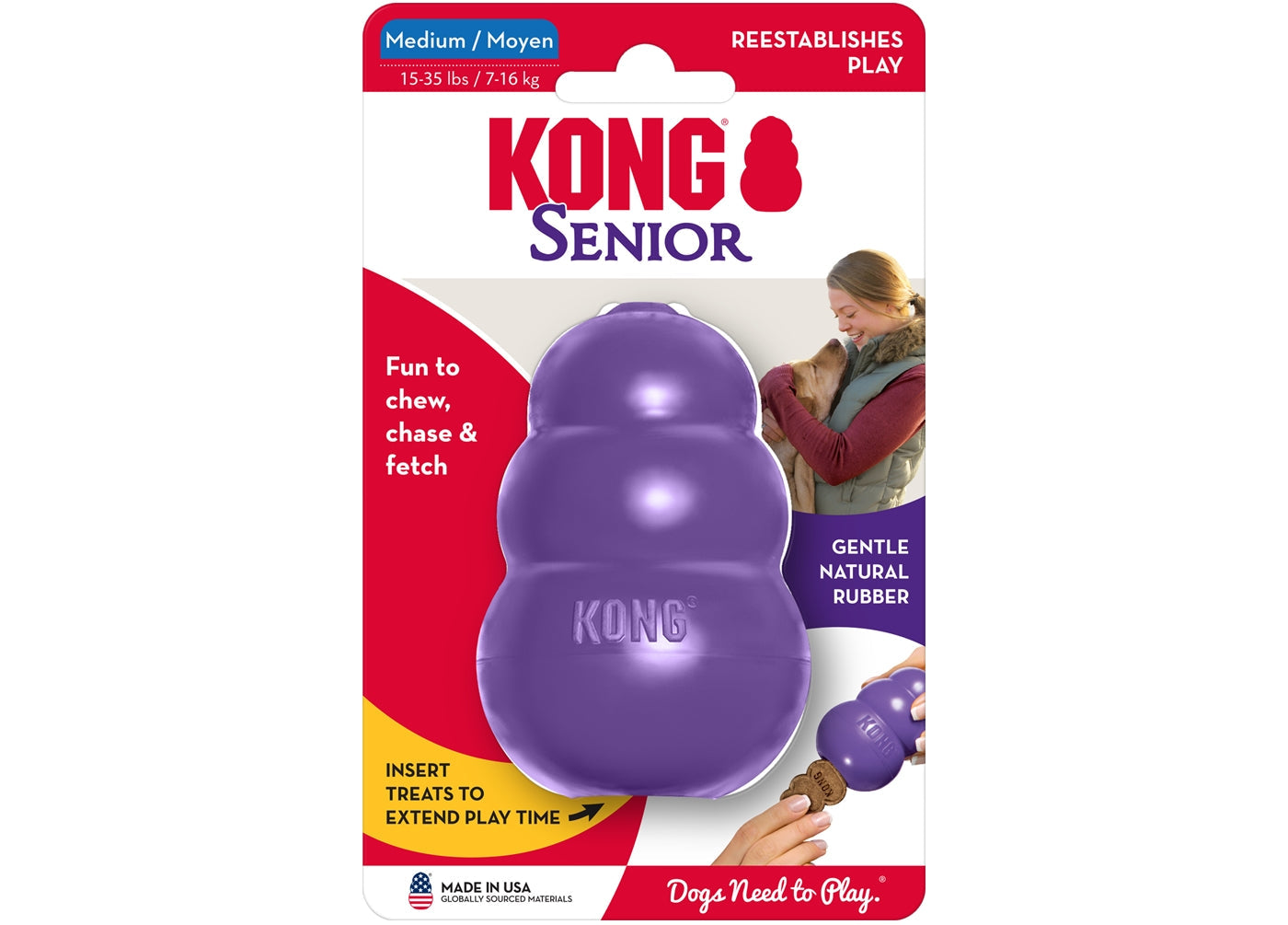 KONG Classic Senior Dog Toy, Medium