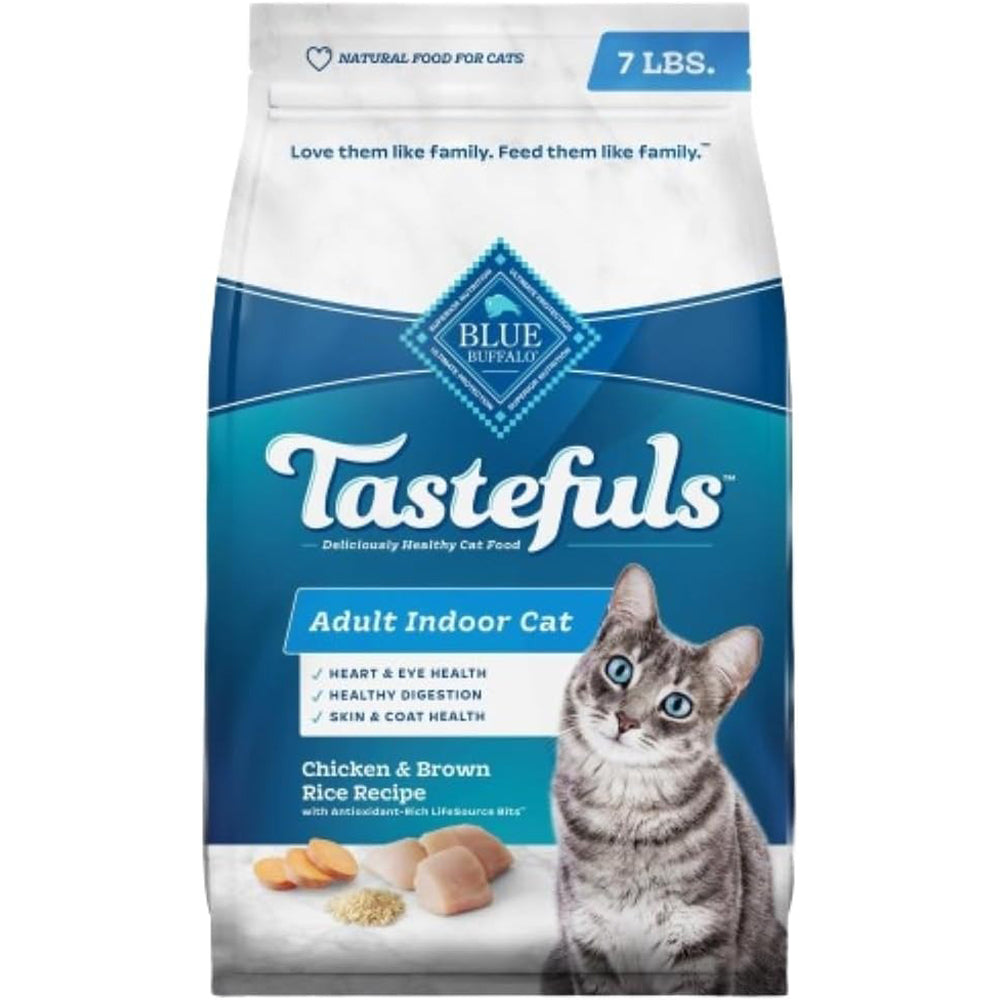 Blue Buffalo Tastefuls Indoor Chicken & Rice Dry Cat Food, 7 lbs.
