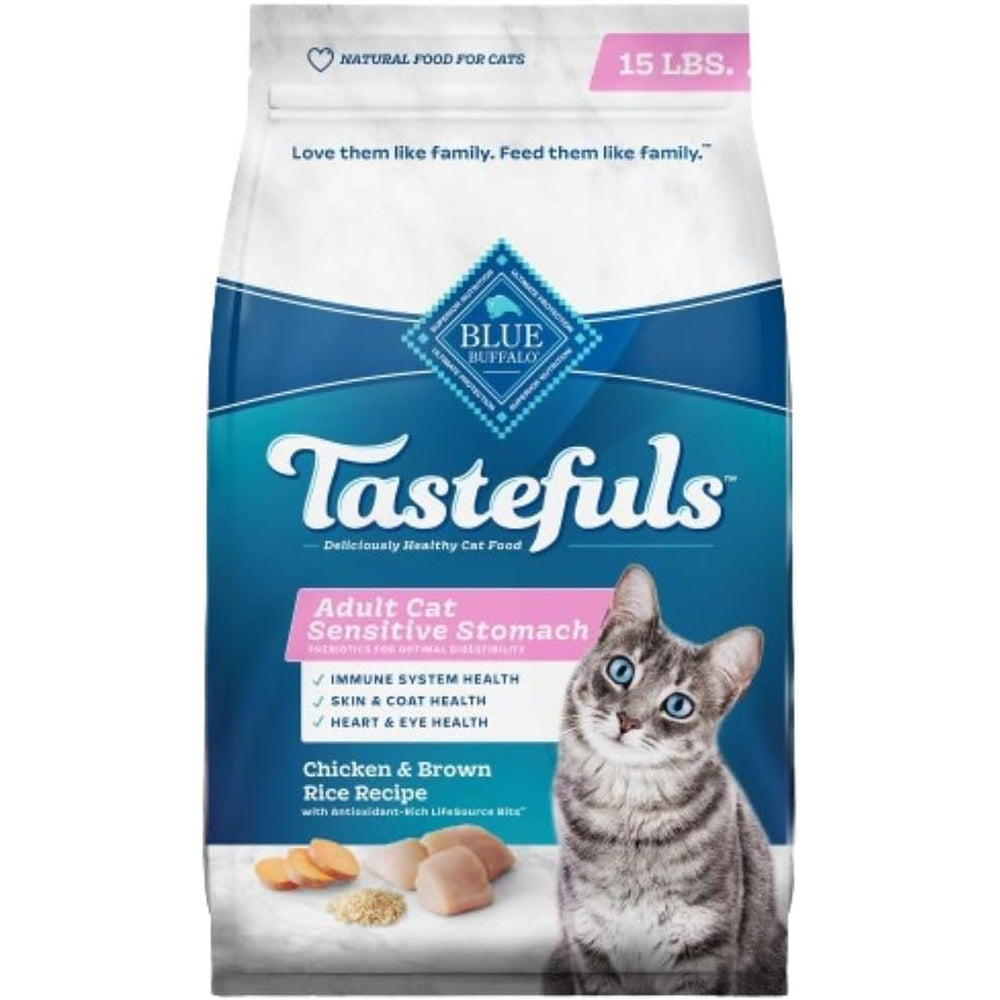 Blue Buffalo Tastefuls Sensitive Stomach Chicken Dry Cat Food, 15 lbs.