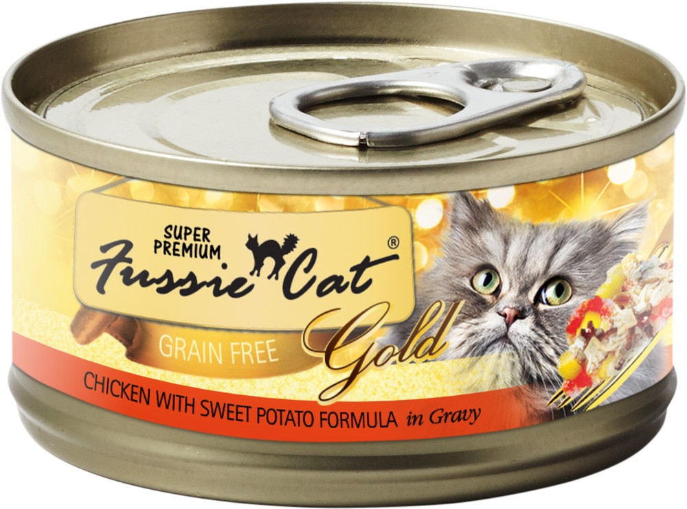 Fussie Cat Premium Chicken & Sweet Potato in Gravy Canned Cat Food, 2.8 oz.