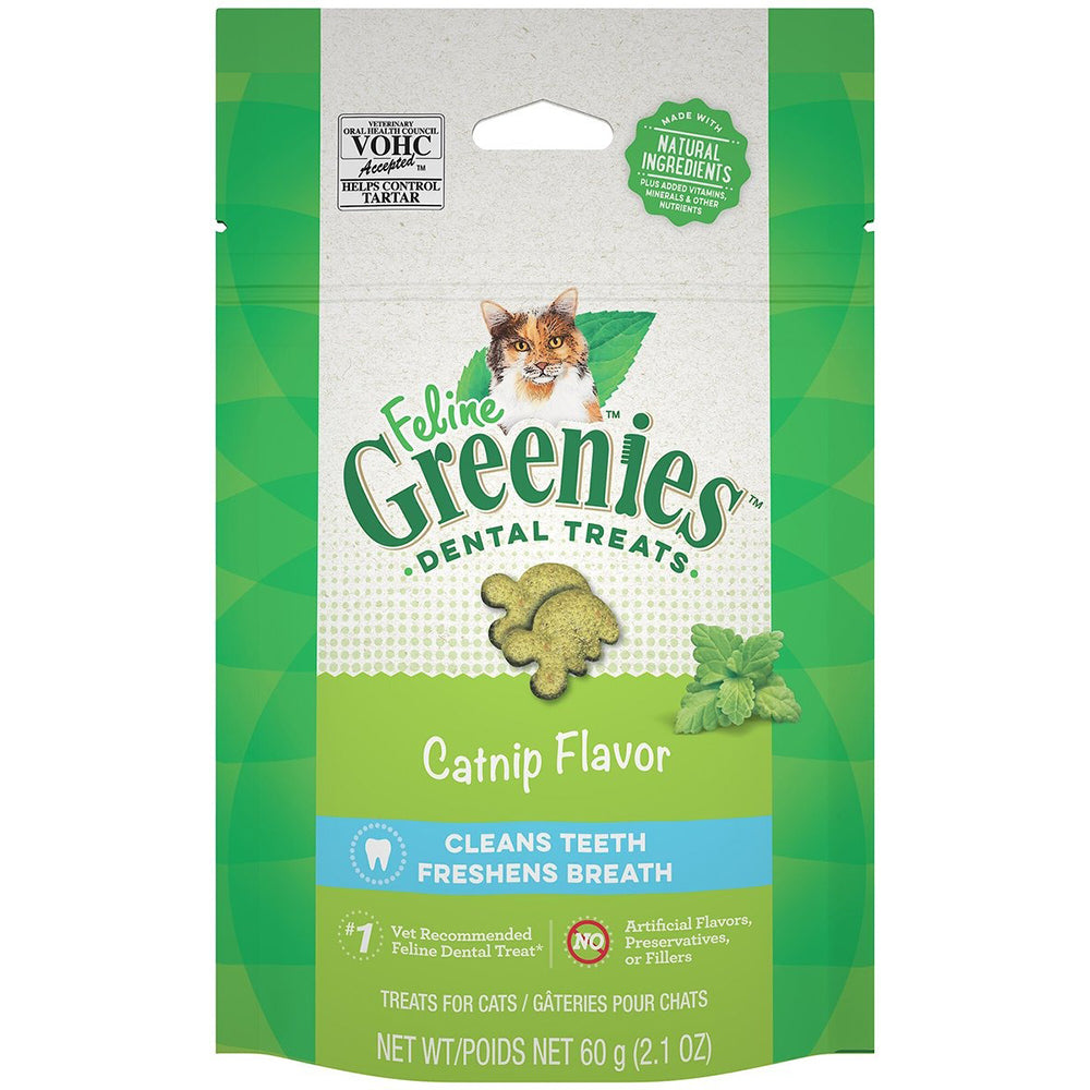 Feline Greenies Catnip Flavor Dental Cat Treats, 2.1 oz.