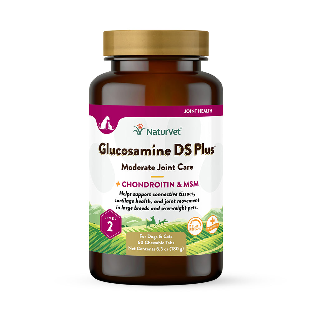 NaturVet Glucosamine DS Plus Moderate Joint Care Tablets for Dogs, 60 Count