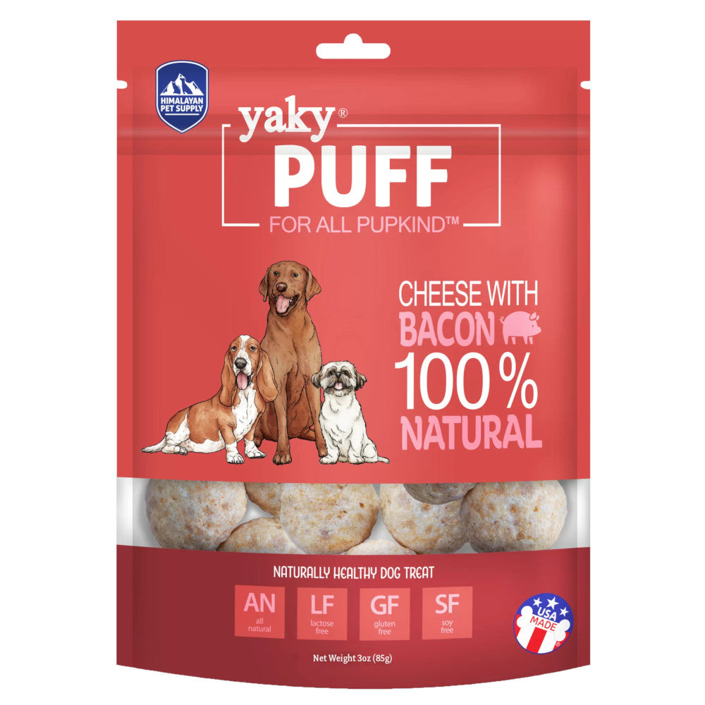 Himalayan Dog Chew Yaky Puff Bacon Dog Treats, 3 oz.