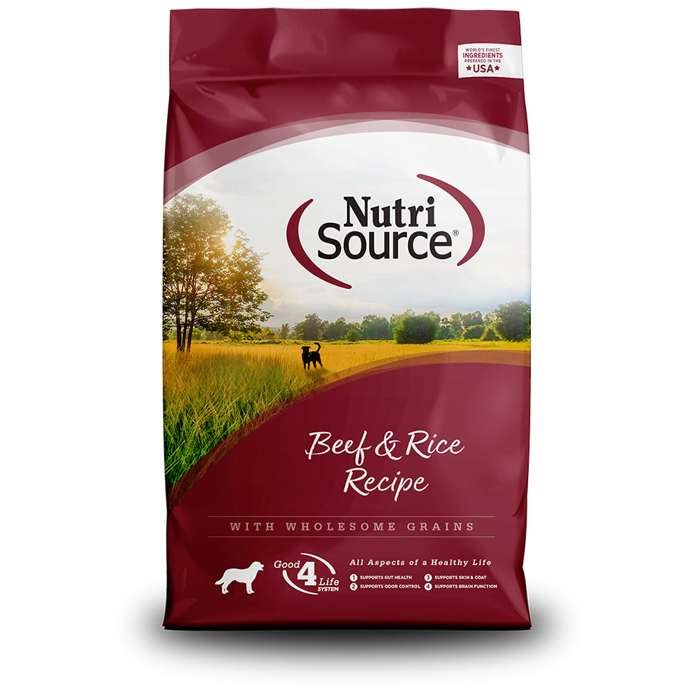 NutriSource Beef & Rice Recipe with Wholesome Grains Dry Dog Food, 4 lbs.