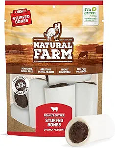 Natural Farm Peanut Butter Filled Dog Bone, 3-4 in.
