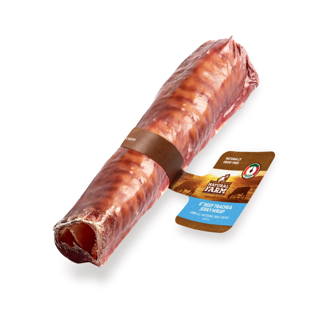 Natural Farm Jerky Wrapped Beef Trachea Dog Chew, 6 in.