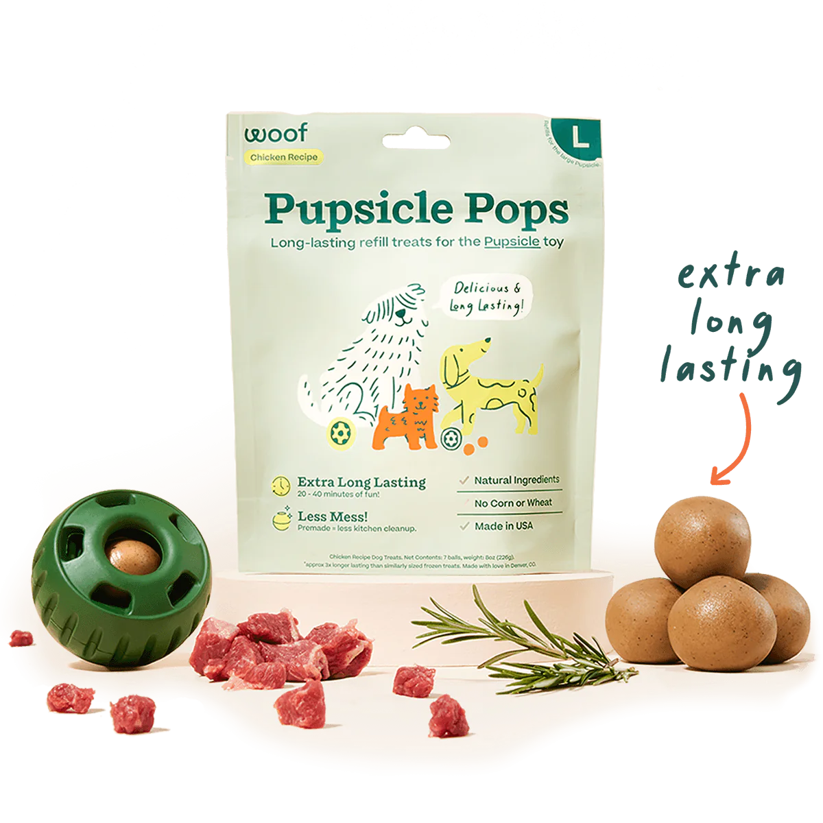Woof Chicken Peanut Butter Pops, , Pack Of 1 Cat 12 oz