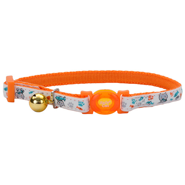 Coastal Glow-in-the-Dark Blue Fish Cat Collar