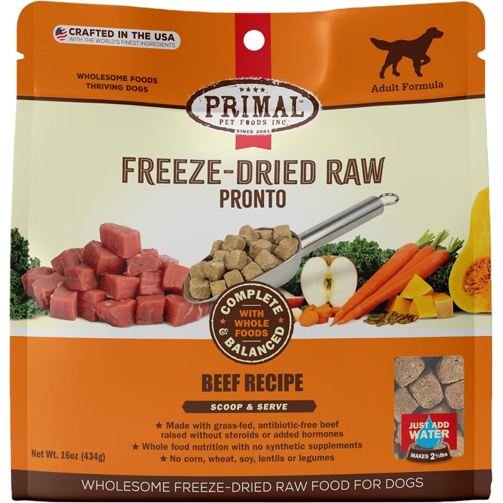 Primal Beef Formula Freeze-Dried Pronto Dog Food, 16 oz.