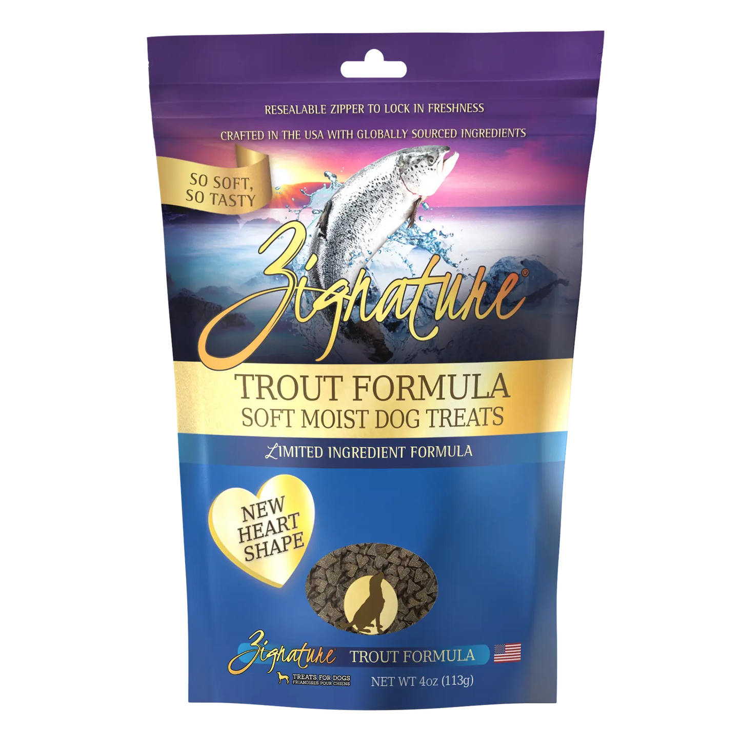 Zignature Trout Soft & Moist Dog Treats, 4 oz.