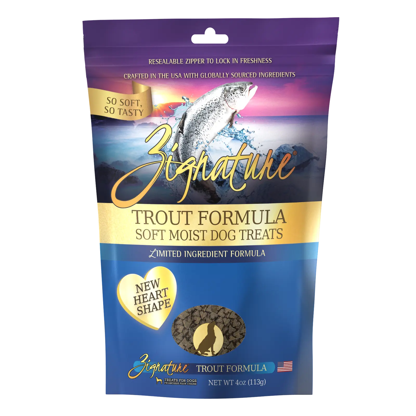 Zignature Trout Soft & Moist Dog Treats, 4 oz.