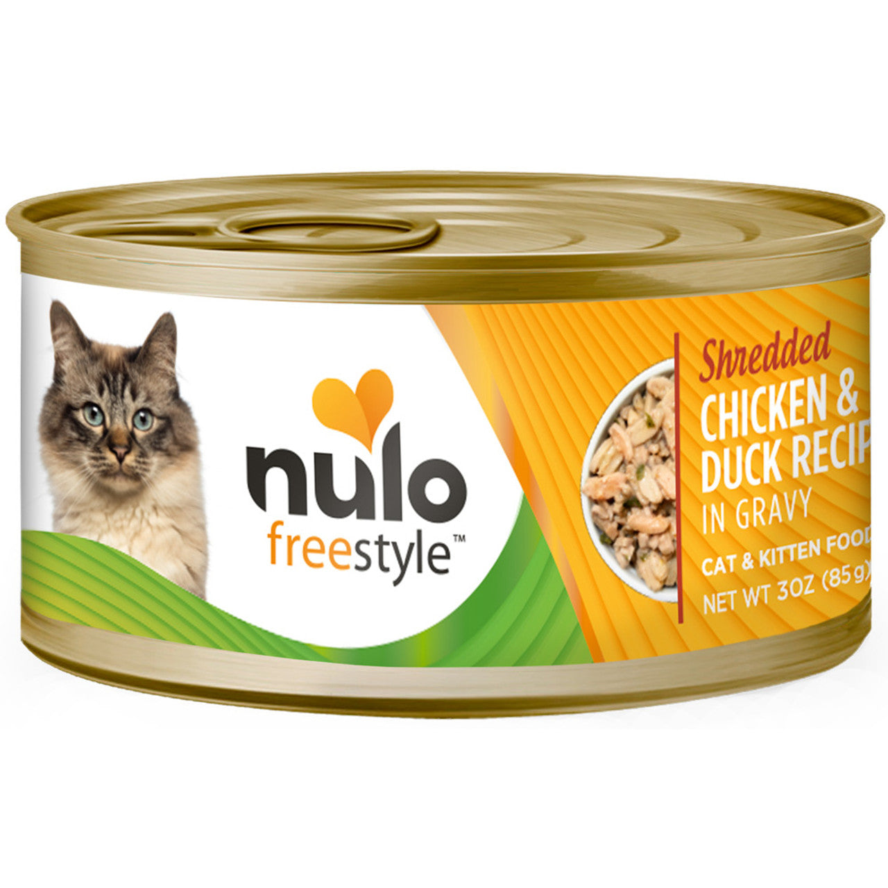 Nulo FreeStyle Shredded Chicken & Duck in Gravy Canned Cat Food, 3 oz.