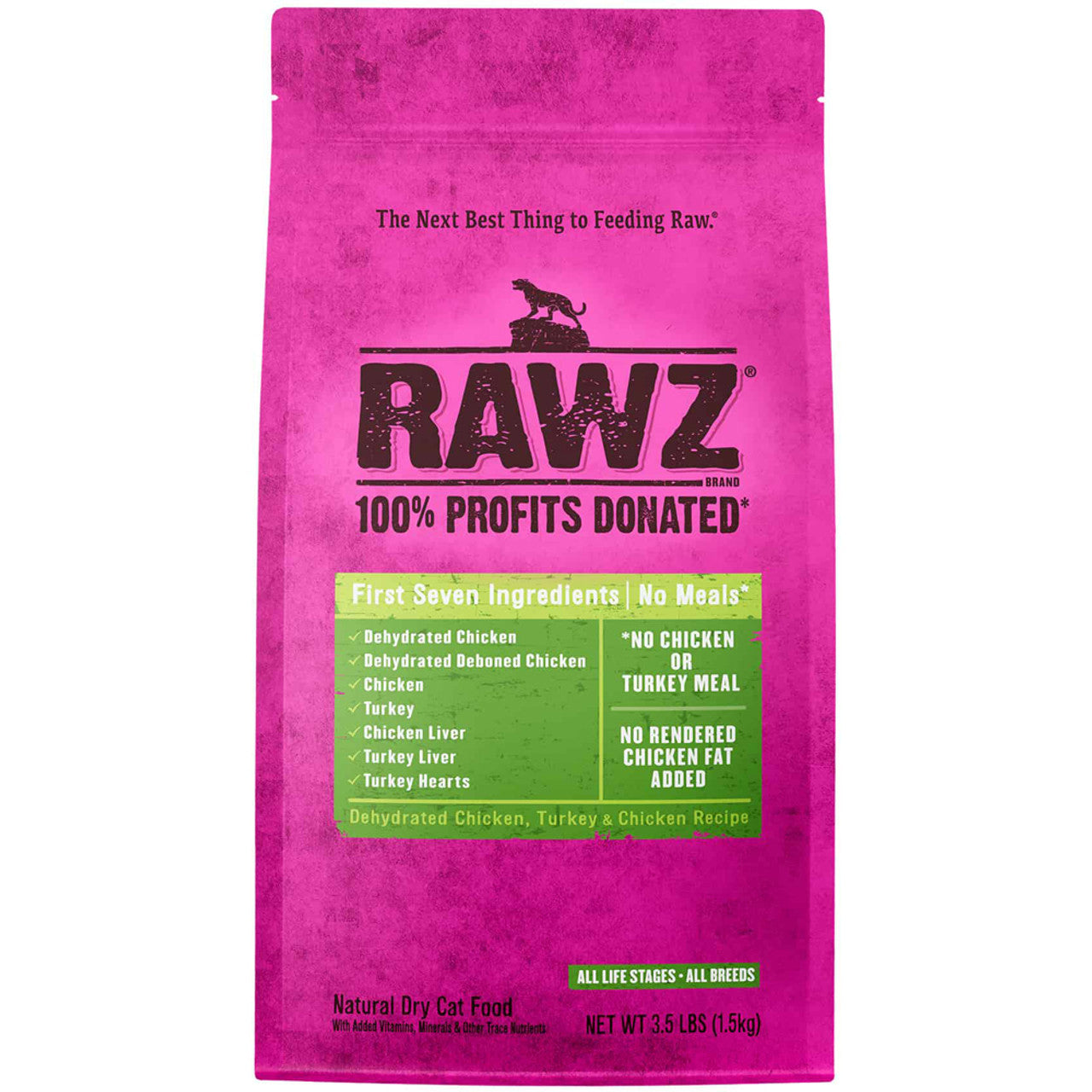 Rawz Natural Chicken & Turkey All Life Stages Grain-Free Dry Cat Food, 3.5 lbs.