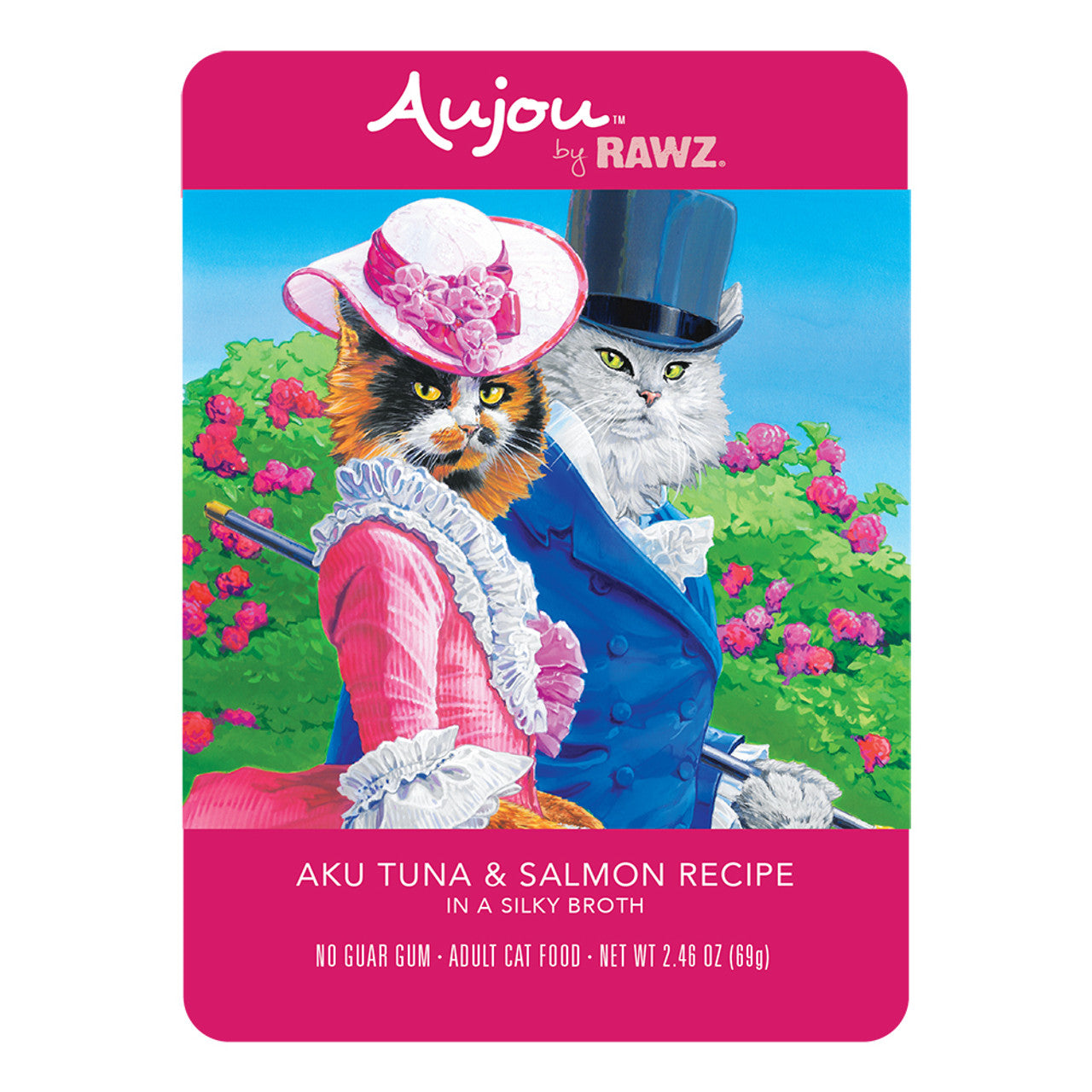 Rawz Aujou Aku Tuna & Salmon Recipe Wet Cat Food, 2.46 oz.