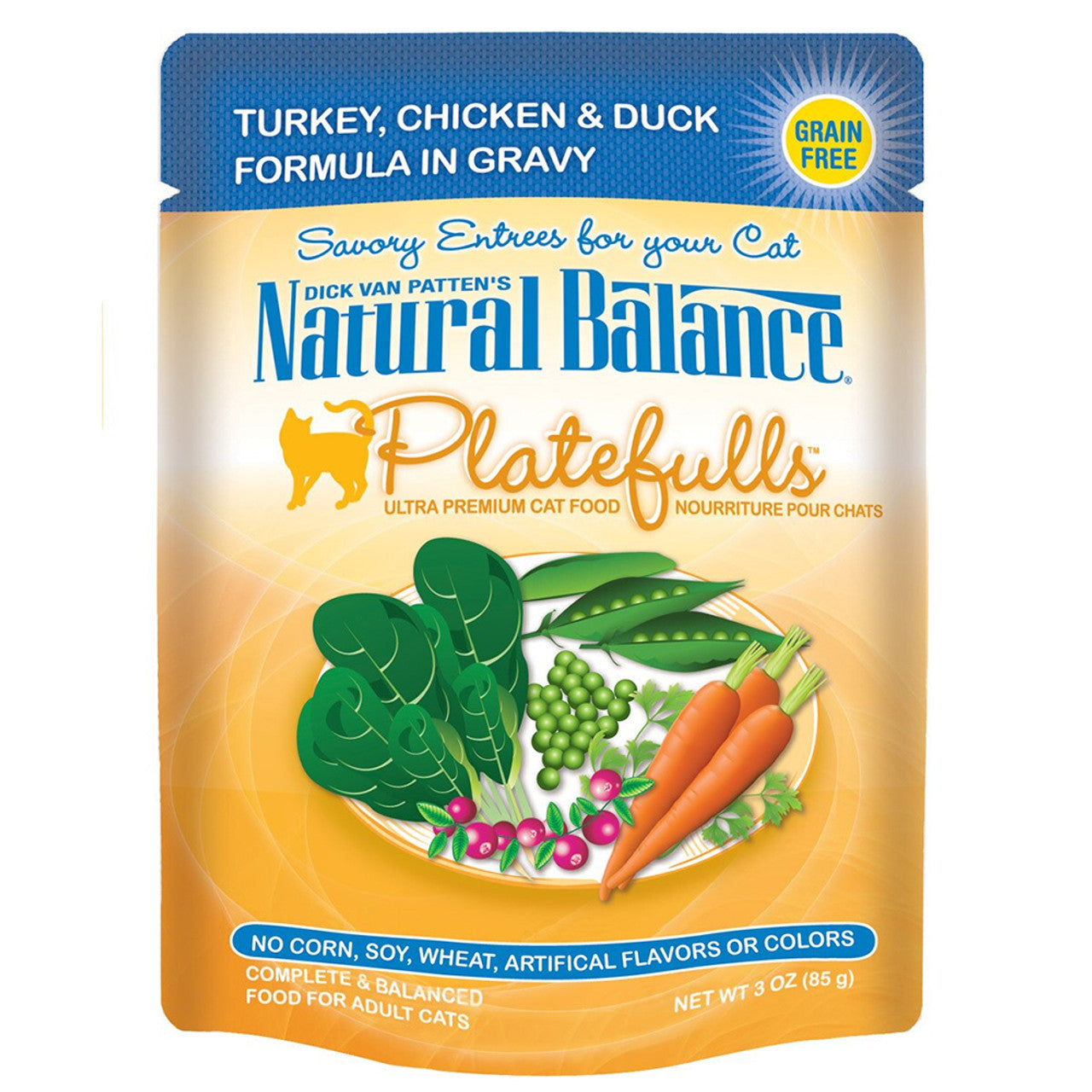 Natural Balance Platefulls Turkey, Chicken & Duck Wet Cat Food, 3 oz.