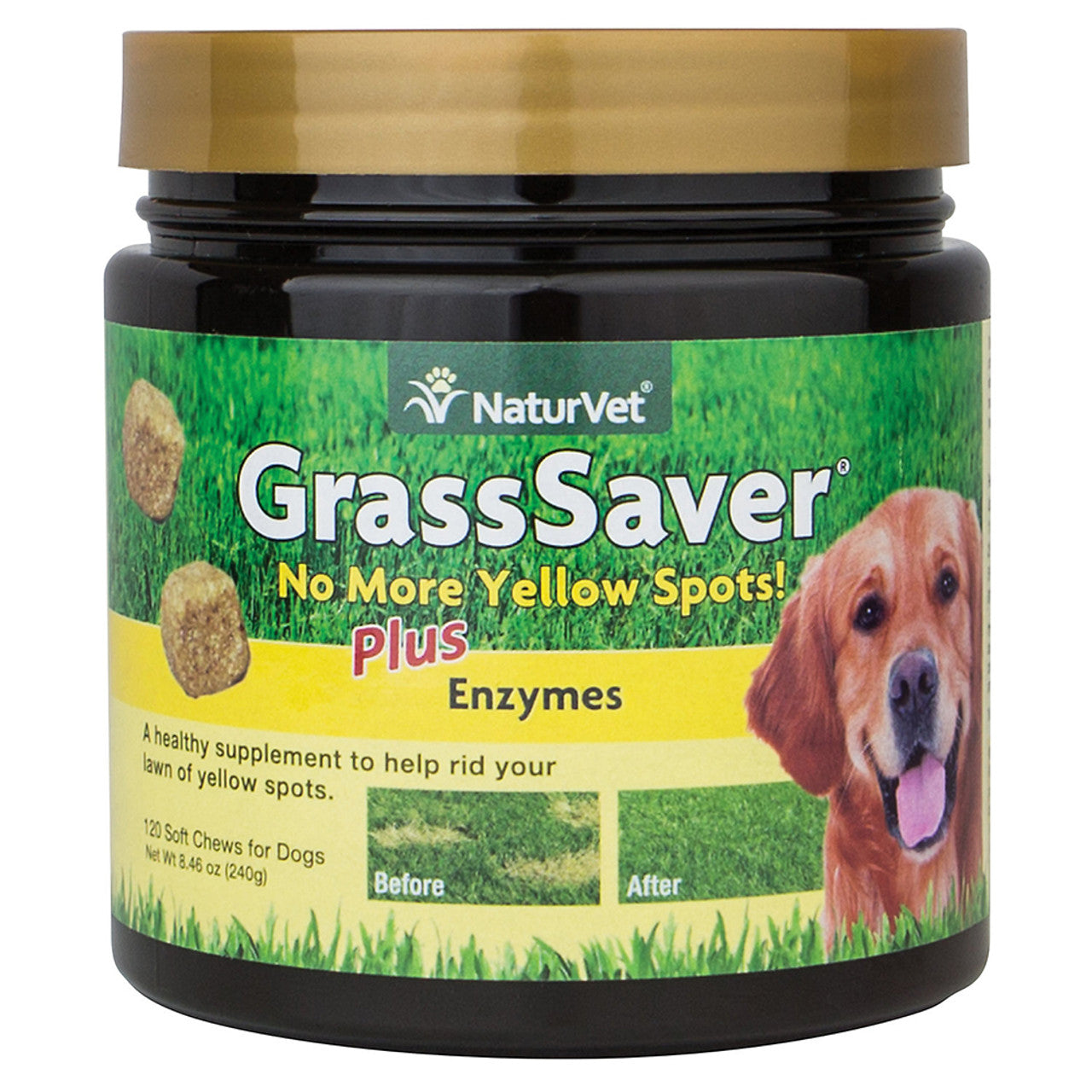 NaturVet GrassSaver Soft Chews for Dogs, 120 Count