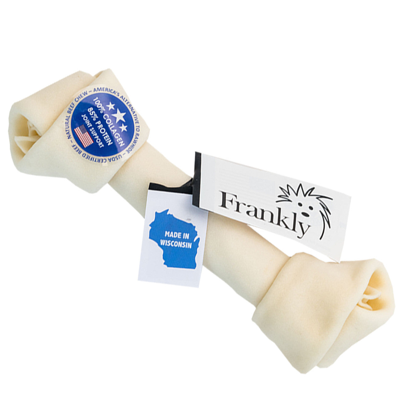 Frankly Pet Treats N/A - Natural 10'' Beef Hide Bone Dog