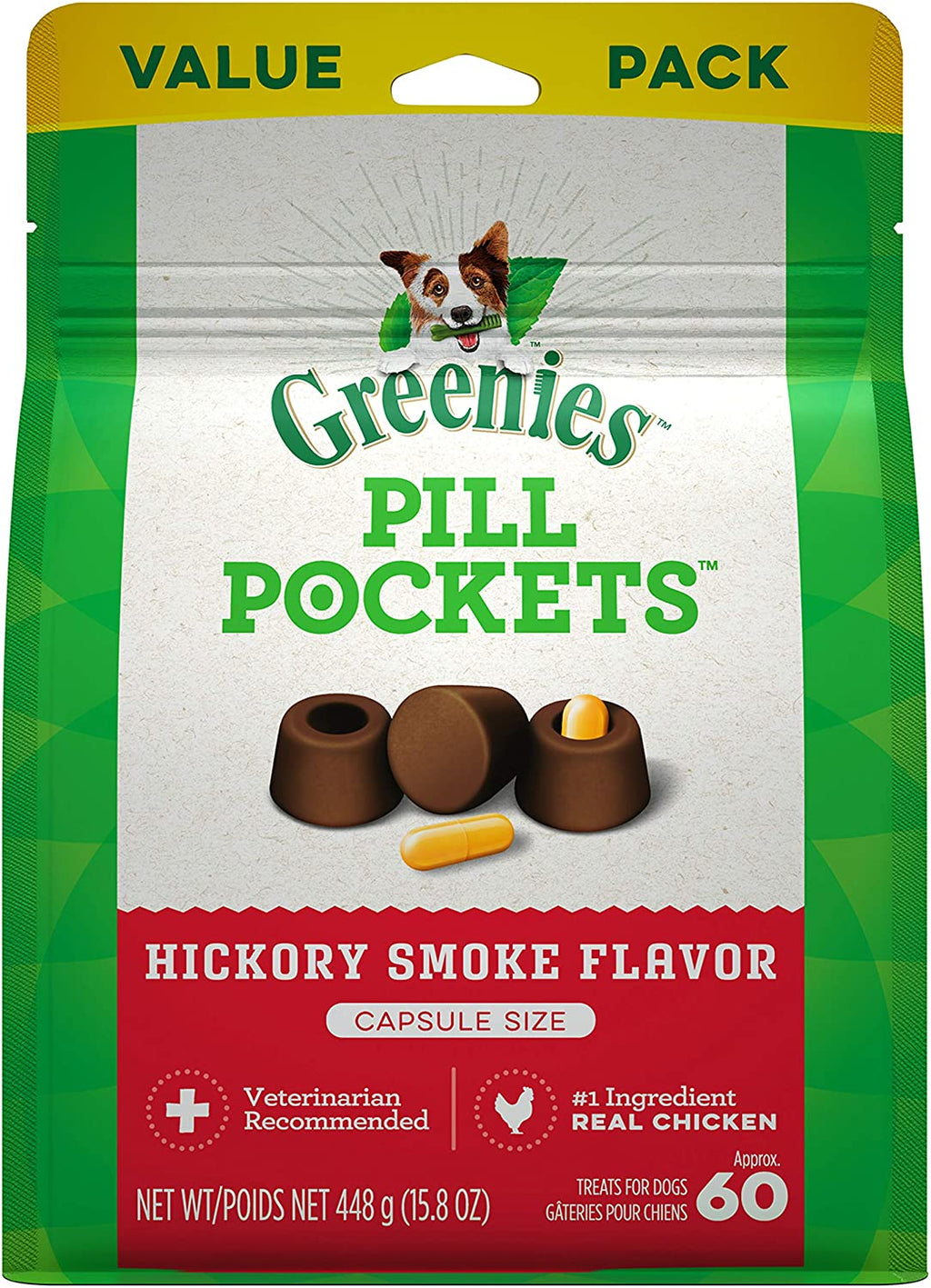 Greenies Pill Pockets Hickory Smoke Flavor for Large Dogs, 15.8 oz.