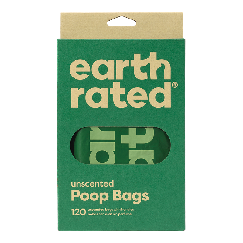 Earth Rated Unscented Handle Dog Waste Bags, 120 Count