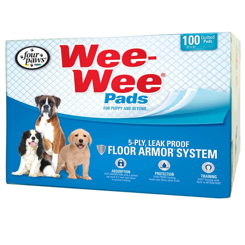 Four Paws Wee-Wee Dog Pee Pads, 22 x 23 in. (100 Count)