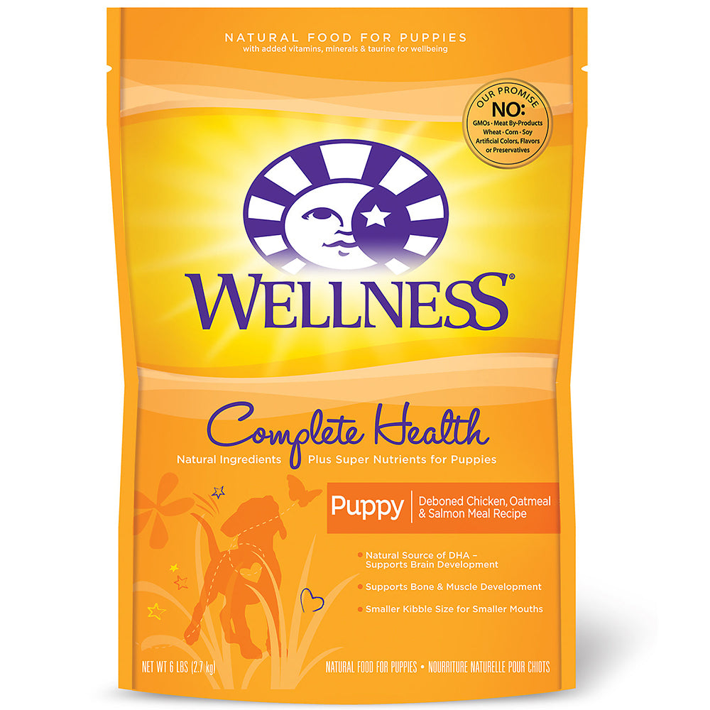Wellness Complete Health Chicken, Salmon & Oatmeal Dry Puppy Food, 5 lbs.