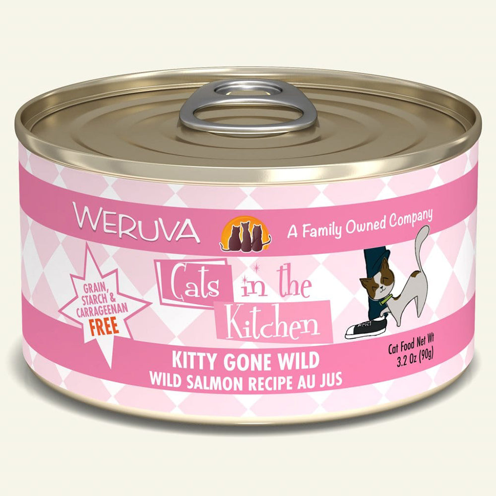 Cats in the Kitchen Kitty Gone Wild Salmon Au Jus Wet Cat Food, 3.2 oz.