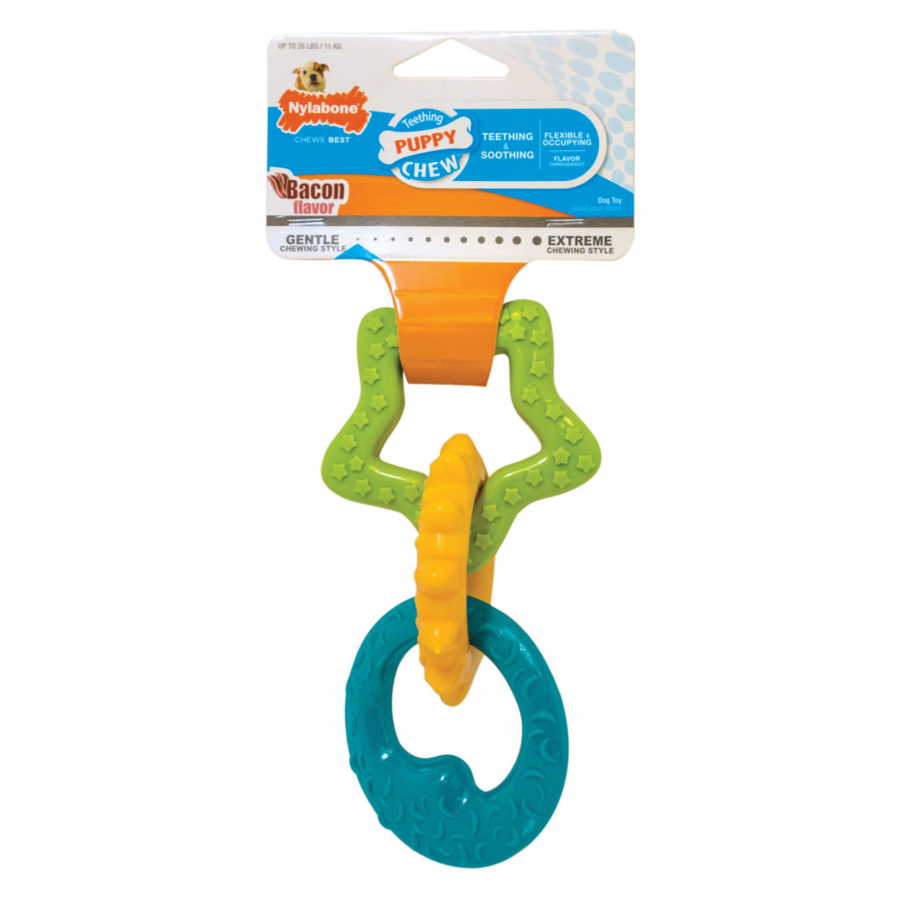 Nylabone Puppy Teething Rings Bacon Flavor, Small (1 Count)