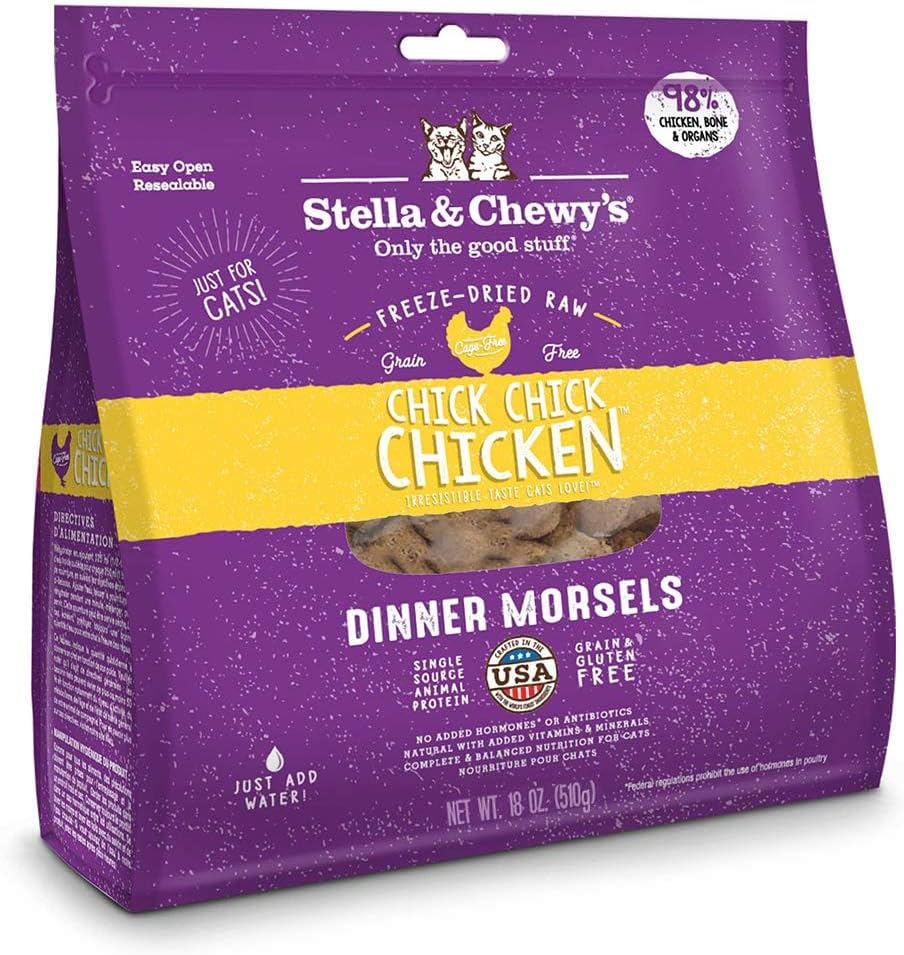 Stella & Chewy's Chick Chick Chicken Dinner Morsels Freeze-Dried Cat Food, 18 oz.