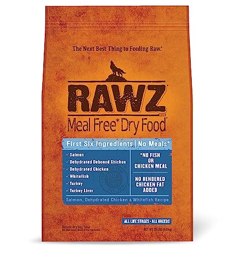 Rawz Natural Salmon, Chicken & Whitefish All Life Stages Dry Dog Food, 20 lbs.