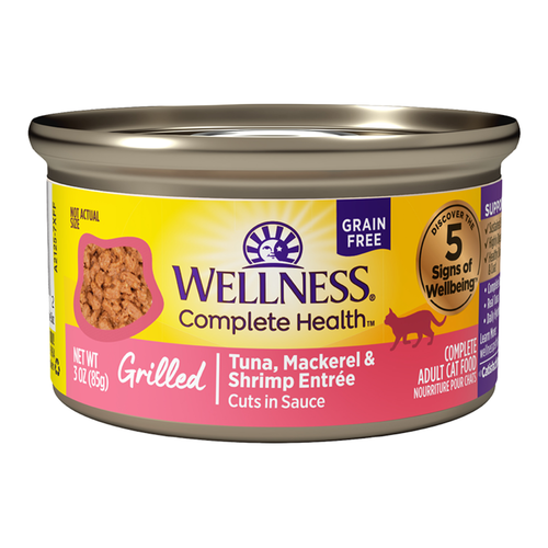 Wellness Complete Health Grilled Tuna, Mackerel & Shrimp Wet Cat Food, 3 oz.
