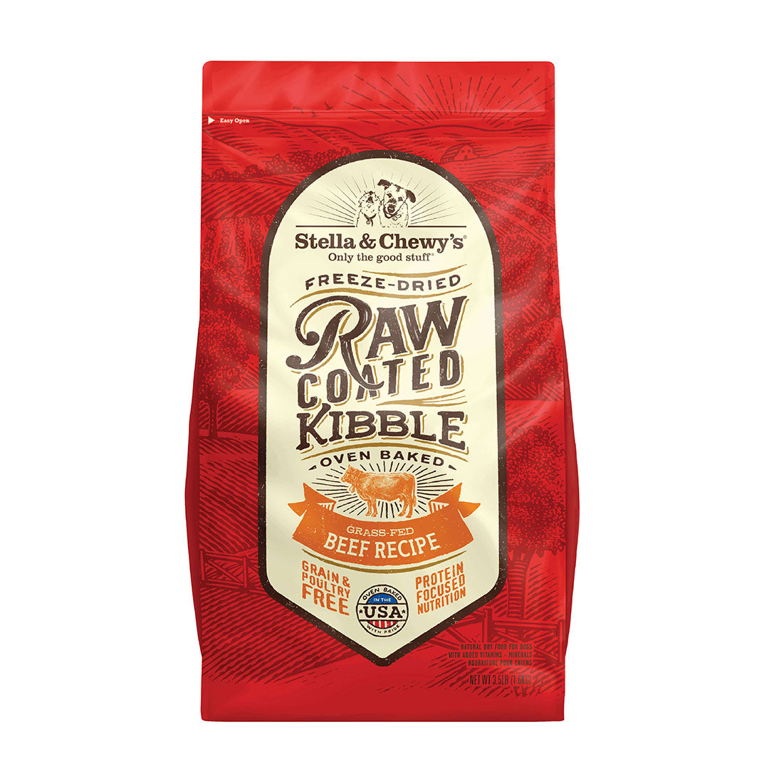 Stella & Chewy's Raw Coated Beef Recipe Kibble Dry Dog Food, 22 lbs.