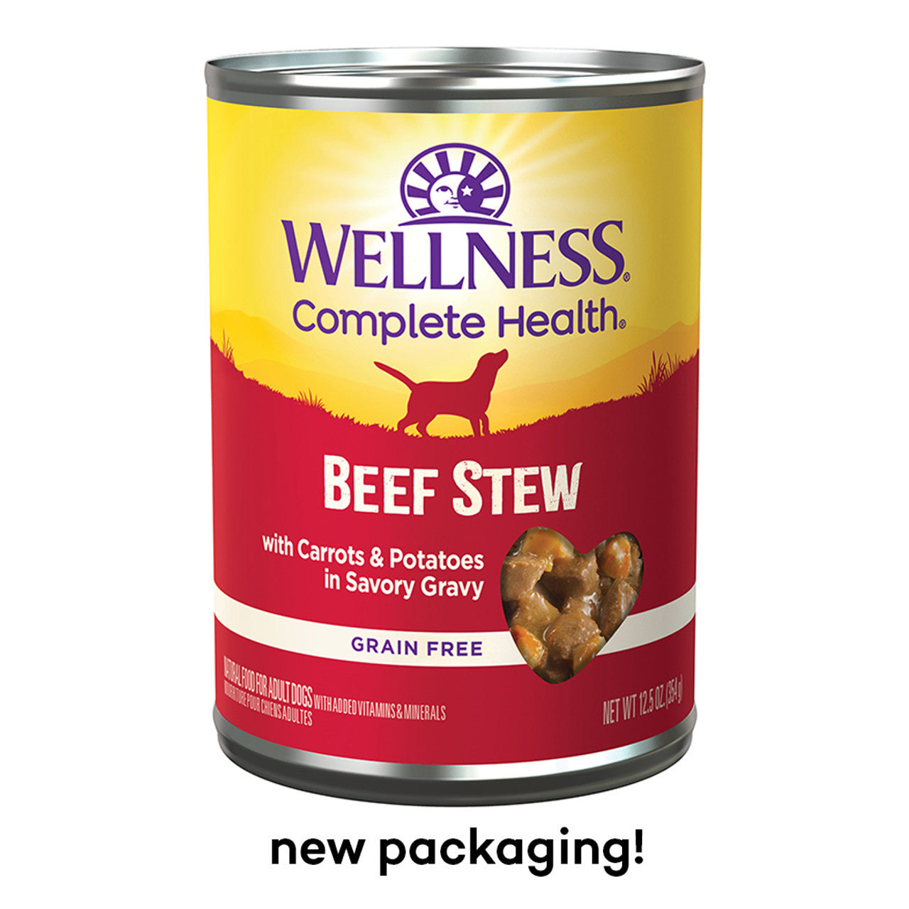 Wellness Beef Stew Grain-Free Canned Dog Food, 12.5 oz.