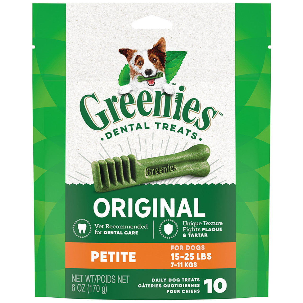 Greenies Petite Size Original Natural Dental Dog Treats, 6 oz. (10 Count)