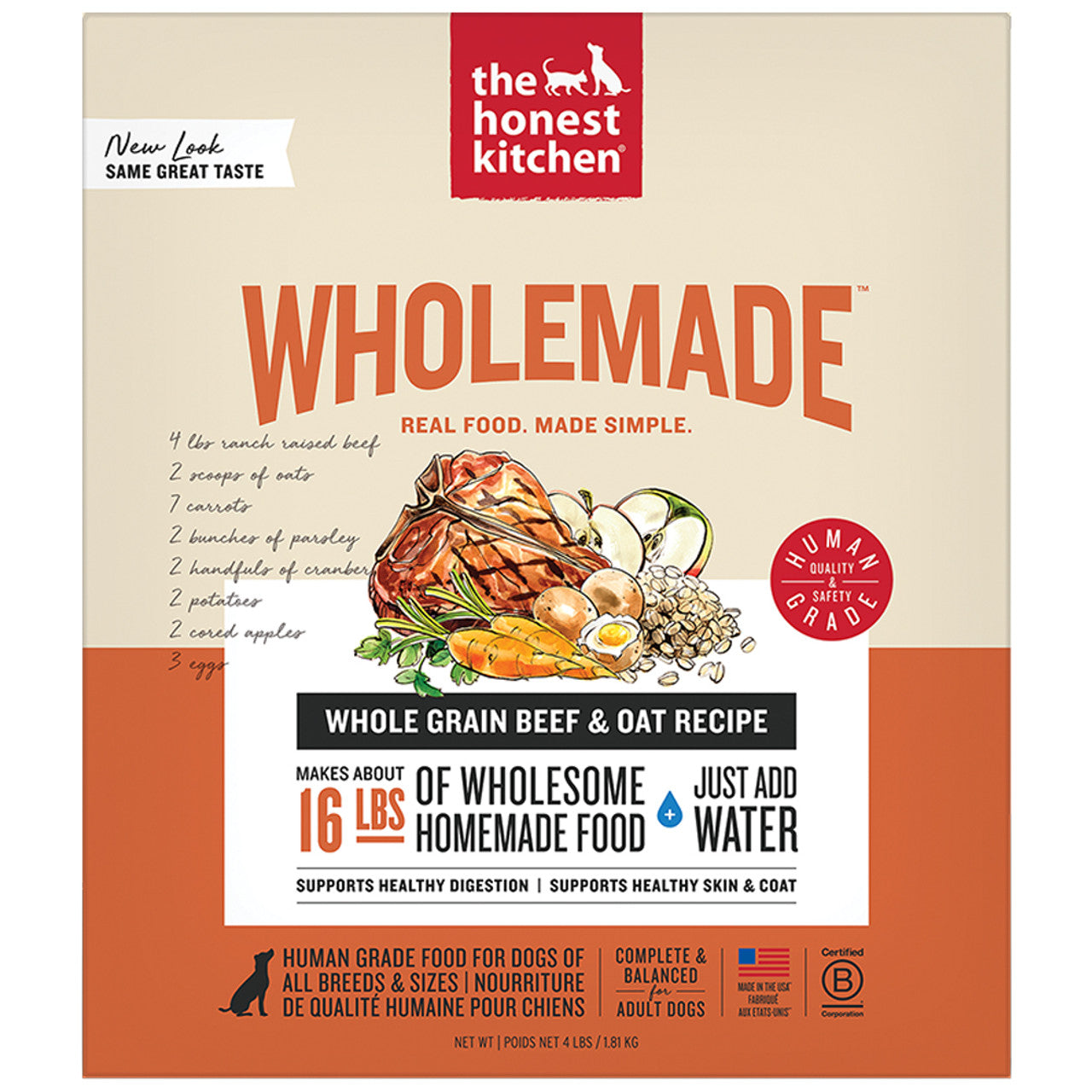 The Honest Kitchen Wholemade Whole Grain Beef & Oat Dog Food, 1.5 oz